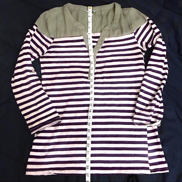 BKE Striped Henley Olive & Deep Purple Size Small - Picture 7 of 7
